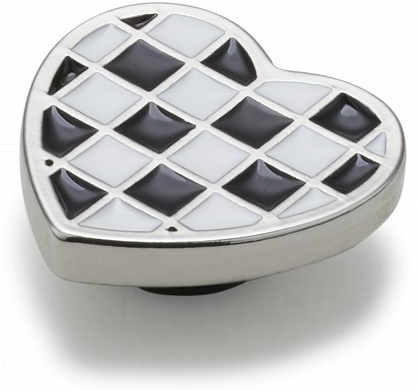 Silver Checkerboard Heart